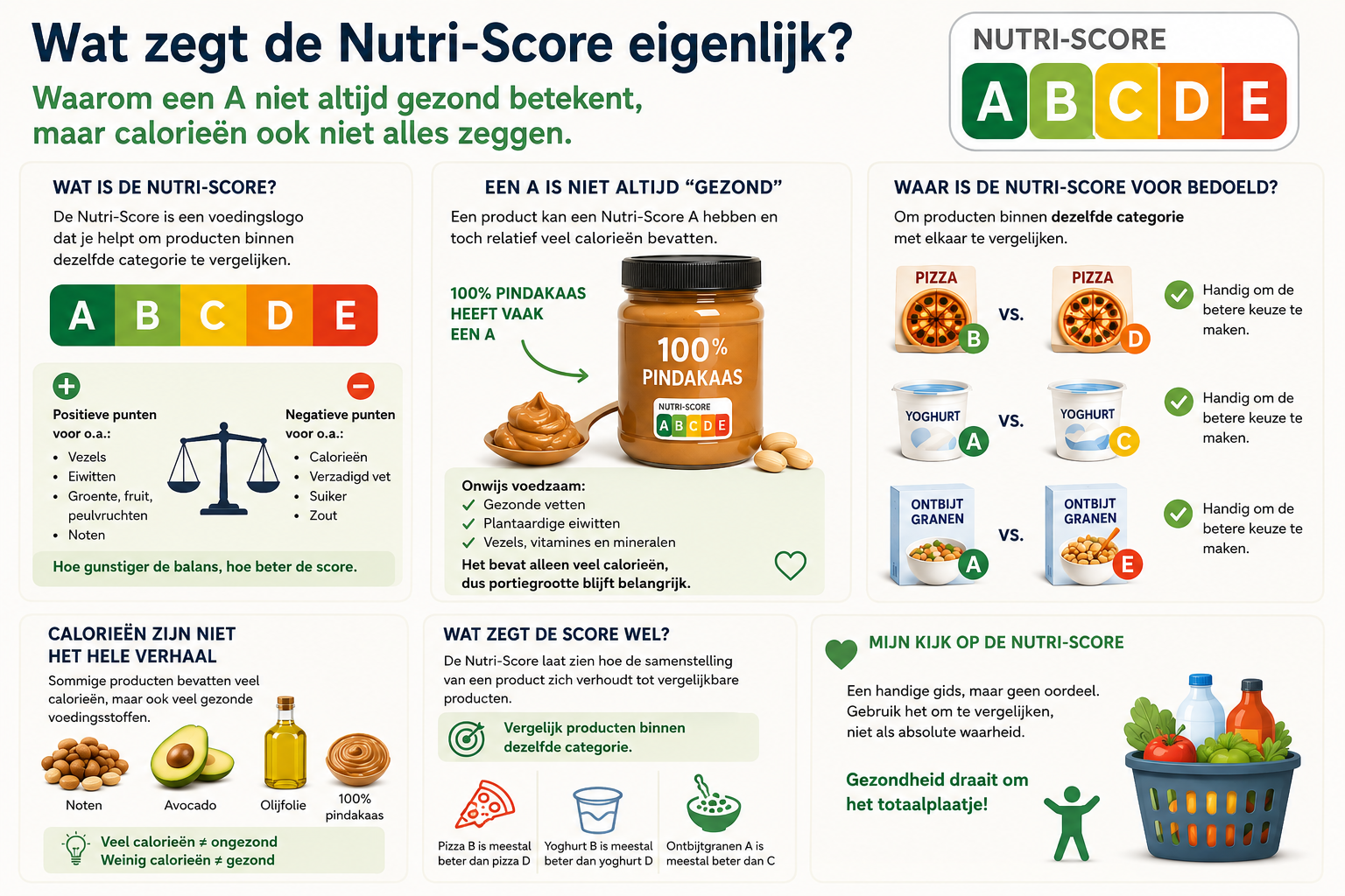 Wat zegt de Nutri-Score eigenlijk? Waarom een A niet altijd gezond betekent